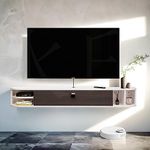 Pmnianhua Floating TV Shelves,63'' Wall Mounted TV Stand,Floating TV Console Under TV Entertainment Shelf for Living Room Bedroom (Gray+White)