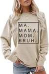 Ma Mama Mom Bruh Sweatshirt for Women,Mama Mommy Mom Bruh Sweatshirt Mom T Shirt Top, 2, XX-Large