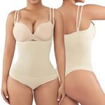 Takusun Open Bust Bodysuit for Women Tummy Control Shapewear Fajas Colombianas Seamless Butt Lifter Panty Body Shaper, Nude, Large