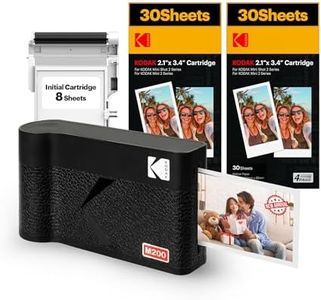 KODAK Mini 2 ERA 4PASS Portable Photo Printer, Initial 8 Sheets + 60 Sheet Pack Bundle, Black