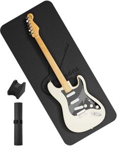Flatsons Guitar Work Mat Kit Neck Rest Support Set Dual-use Electric Acoustic & Bass Guitar Support Pillow Guitar Cleaning Kit For Repair & Maintenance TPE Material FA-16
