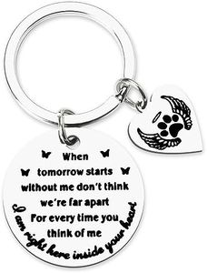 Pet Memorial Keychain Dog Cat Sympathy Gifts for Loss of Dog Cat Lovers Paw Key Chain Pets Remembrance Gifts for Loss of Pets Pass Away Gifts for Dog Christmas Birthday Gifts for Dogs Boy Girls