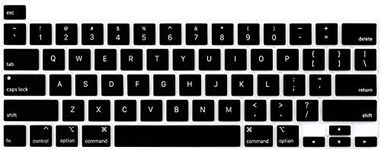 Oaky Keyboard Skin Compatible with MacBook Pro 13 inch [M2 2022, 2021 2020 M1 A2338 A2289 A2251] & MacBook Pro 16 inch 2020 2019 A2141 Touch ID, Silicone Skin Keyboard Protector - Black