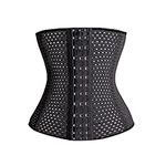 KSKshape Waist Trainer Corset Breathable Shapewear Girdle, Black-9.8 Inches Height, Medium