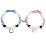 QqzsJewls Spider Matching Friendship Bracelets for Best Friends, Couple Heart Charm Bracelets for Girlfriend Boyfriend, Set of 2 Halloween Christmas Valentines Day Jewelry Gifts for Women Men, Kitty &