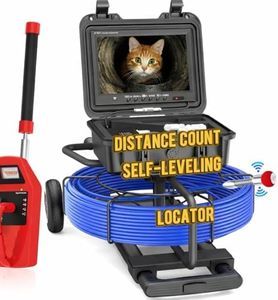 Sewer Camera with Locator 300ft for Plumbing, Sewer Line, Home Inspection, Self-Leveling Sewer Inspection Camera with Distance Counter, 7MM Cable with Keypad and Wheels, 9" IPS, DVR, 32GB
