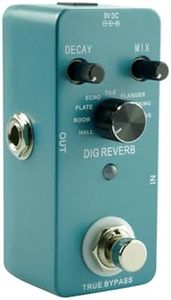 Nurdo Digital Reverb Guitar Effect Pedal 9 Reverb Types Decay&Mix Control True Bypass Full Metal Shell