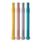 4 Pcs Hollow Teether Tubes, Teething Sensory Chew Molar Toys for Babies 0+ Months, Refrigirator Safe, Soft Textures Molar Stick for Infant and Toddlers