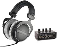 beyerdynamic DT 770 PRO Headphones (250 Ohm) Bundle with Compact 4-Channel Stereo Headphone Amplifier (2 Items)