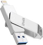 iDiskk USB 3.0 128GB iPhone Flash Drive for iPhone X XR XS MAX,Photo Stick For iPhone 6,iPhone 6 Plus,iPhone 8 Plus, iPad Pro,External Storage for iPhone iPad USB,Touch ID Encryption and MFI Certified