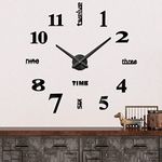 Mintime Modern Frameless DIY Wall Clock Large 3D Wall Watch Mirror Stickers for Living Room Bedroom Kitchen