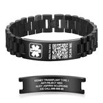 Theluckytag Upgraded Medical Bracelets Men Women with QR Code Medical Alert ID Bracelets - Wristband Fits Wrists Up 8‘’-10‘’ - More Space Custom Emergency Medical ID Info