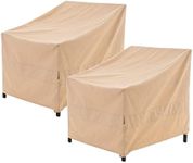 WJ-X3 Patio Chair Cover, Outdoor Lounge Cover, Heavy Duty, Waterproof Lawn Chair Covers, 43W x 42D x 42H, Beige, 2-Pack