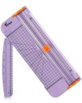 Firbon A4 Paper Cutter 12 Inch Titanium Paper Trimmer Scrapbooking Tool with Automatic Security Safeguard and Side Ruler for Craft Paper, Coupon, Label and Cardstock, Purple