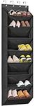 PETIARKIT Over The Door Shoe Organizer, Shoe Rack for Closet with Large Deep Pockets, Narrow Shoe Holder for Door, Hanging Shoe Organizer,Shoe Storage,Black