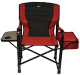 FAULKNER El Capitan Folding Director Chair with Tray and Cooler Bag, Burgundy/Black