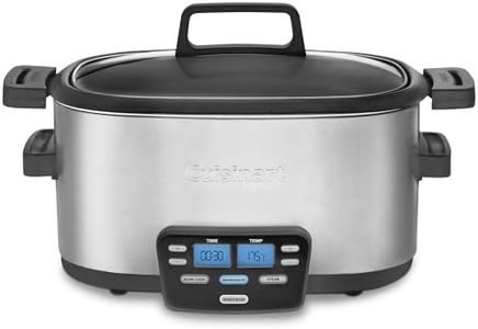 Cuisinart Cook Central 3-in-1 Multicooker, 5.7L, Brushed Stainless Steel, 46x30x27.1cm, MSC-600XA, 1350W, 240V, LCD Display, Dishwasher Safe Pot