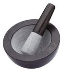 MasterClass KitchenCraft Large Mortar and Pestle Set, Stone, Black, 20 x 12 cm, Black / Grey