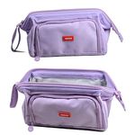 Large Pencil Case Big Capacity Pencil Bag Portable Pencil Case School Supplies Suitable for Middle High School College Students Girls Boys Teen Storage Organizer Gift (Purple)