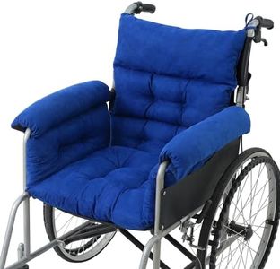 DIVECODE Wheelchair Cushion Soft Cotton Wheelchair Accessories Helps Prevent Pressure,Armrest and Support Coccyx& Back,Non- Slip, Blue