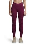 Jockey MW20 Women's Microfiber Elastane Stretch Performance Leggings with Broad Waistband and Stay Dry Technology_Grape Wine_M