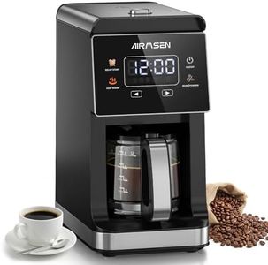 AIRMSEN Coffee Maker with Grinder, 5-Cup Grind and Brew, Programmable