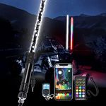 AddSafety 3FT RGBW Whip Lights with Pure White,LED Whip Light with APP & Remote Control,360°Spiral Music Chasing Color Lighted Antenna Whips,Fit for UTV ATV RZR Can-an SXS Offroad Polaris Truck