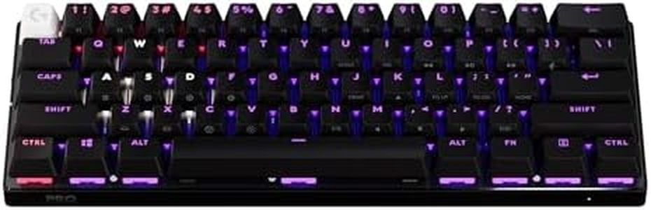 Logitech G PRO X 60 Lightspeed Wireless Gaming Keyboard, Ultra Compact TKL 60% Mechanical Keyboard for Windows PC, LIGHTSYNC RGB, Dual-Shot PBT Keycaps, GX Optical Tactile Switches, Black