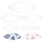 BENECREAT 6PCS Leaf Quilting Templates Set, 1" 2" 3" 4" 5" 6" Transparent Acrylic Quilting Rulers Templates 2.5mm Thick Stencils for Woodworking, Quilting Sewing Needlework Craft