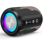 LENRUE Portable Bluetooth Speakers, Wireless Speakers with TWS, IPX5 Waterproof, Colorful Lights, Support Type C and TF Card, Portable for Shower, Travel, Party