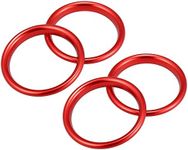 X AUTOHAUX 4pcs Red Air Conditioner Vent Ring Inner Trim Aluminum Alloy for Car