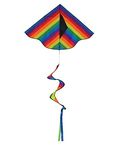 In the Breeze Rainbow Stripe Delta Kite with Spinning, Tall