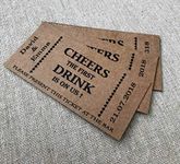 Wedding Drink Tokens personalised tickets Qty 100 - Brown Kraft Coupon - Cheers Party Bar - Card Vintage Custom Chic Rustic Voucher token