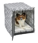 New World Dog Crate Cover Featuring Teflon Fabric Protector, Dog Crate Cover Fits New World & Midwest 24-Inch Dog Crates, Light Gray Designer Pattern