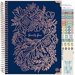 HARDCOVER bloom daily planners 2024 (8.5" x 11") Calendar Year Day Planner (January 2024 - December 2024) - Passion/Goal Organizer - Monthly & Weekly Inspirational Agenda Book - Embroidery, Navy