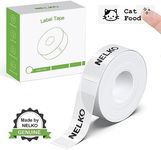 NELKO P21 Label Maker Tape, Adapted Label Print Paper, 14x40mm (0.55"x1.57"), Standard Laminated Office Labeling Tape Replacement, Multipurpose of Home, Office, School, 180 Labels/Roll, Transparent