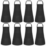 Morcheiong 8 Pack Adjustable Kids Apron Bulk with 2 Pockets Toddler Apron Kids Painting Aprons for Cooking Baking Paiting Boys Girls (Black)