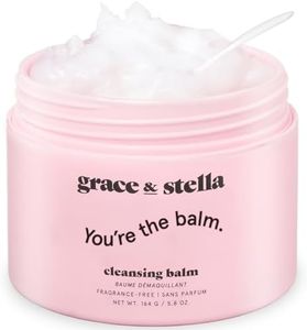 grace & stella Cleansing Balm - Makeup Remover Balm - Moisturizing Oil Makeup Remover Cleanser - Deep Cleansing Face Balm, Vegan Fragrance Free Makeup Melting Balm (164 g)