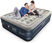 iDOO 18" Double Air Mattress with Built in Pump, Inflatable Mattress 3-Min Self Inflation & Deflation, Blow up Mattress for Home Camping & Travel, Comfort, Portable Full Air Mattress