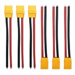 3 Pairs Amass XT90H XT90 Wire XT 90 Plug Male and Female Connector 150mm 10AWG Silicon Wire for RC Lipo Battery FPV Racing Drone