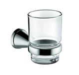 Kohler Complementary Tumbler Holder - Silver with Chrome Finish - Glass Toothbrush Holder for Bathroom Wall Mounted - Corrosion Resistant - Premium Metal Construction - Clean, Modern Design 5637IN-CP