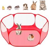 Small Animals C&C Cage Tent, Breathable & Transparent Pet Playpen Pop Open Outdoor/Indoor Exercise Fence, Portable Yard Fence for Guinea Pig, Rabbits, Hamster, Chinchillas and Hedgehogs