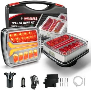 NeaLia Magnetic Wireless Trailer Lights, Rechargeable LED Trailer Light for Towing Truck, Waterproof Tail Tow Lights Kit for RV Camper Boat Caravan, Portable Turn Signal Brake Running Stop Amber