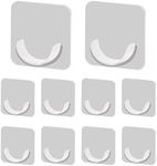 10PCS Transparent Curtain Rod Holders Nail Free Adjustable Rod Bracket, Self Adhesive Curtain Rod Bracket No Drill Self Adhesive Rod Brackets for Home Bathroom Kitchen and Hotel