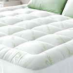 Niagara Bamboo Mattress Topper Kingsize Bed - Thick Cooling Breathable Pillow Top Bed Mattress Pad for Back Pain Relief - Deep Pocket Topper Fits 20-50 cm Mattress (Bamboo, 150x200 cm)