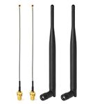 Bingfu Dual Band WiFi 2.4GHz 5GHz 5.8GHz 6dBi RP-SMA Male Antenna 15cm 6 inch U.FL IPX IPEX to RP-SMA Female Pigtail Cable 2-Pack for WiFi Router Wireless Mini PCI Express PCIE Network Card Adapter