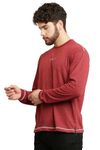 ALMUDA Men's Regular Fit Round Neck T-Shirt (Chain Style) Maroon, Medium