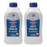 Bluecol 2 x U Universal Anti Freeze & Coolant Top Up 1 Litre - All Makes All Models