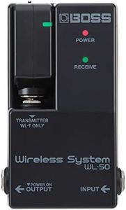 BOSS WL-50 Guitar Wireless Virtual Cable for Pedalboards | Plug-and-Play Wireless System in a Pedal-Size Format | for Guitar, Bass and Other Electronic Instruments | Built-in Cable Tone Simulation