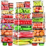 62 Pcs Large Food Storage Containers with Lids Airtight,Total19400ML(31 Containers&31 Lids)- Plastic Food Container for Kitchen Organization